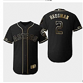 Astros 2 Alex Bregman Black Gold Flexbase Jersey Dzhi,baseball caps,new era cap wholesale,wholesale hats